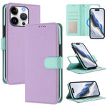Custodia per telefono in ecopelle vegana con texture litchi rimovibile e chiusura magnetica laterale., For iPhone 16 Pro Max, For iPhone 16 Pro, For iPhone 16 Plus, For iPhone 16