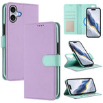 Custodia per telefono in ecopelle vegana con texture litchi rimovibile e chiusura magnetica laterale., For iPhone 16 Pro Max, For iPhone 16 Pro, For iPhone 16 Plus, For iPhone 16