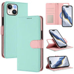 Custodia per telefono in ecopelle vegana con texture litchi rimovibile e chiusura magnetica laterale., For iPhone 14 Plus, For iPhone 14, For iPhone 14 Pro, For iPhone 14 Pro Max
