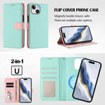 Custodia per telefono in ecopelle vegana con texture litchi rimovibile e chiusura magnetica laterale., For iPhone 14 Plus, For iPhone 14, For iPhone 14 Pro, For iPhone 14 Pro Max