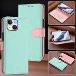 Custodia per telefono in ecopelle vegana con texture litchi rimovibile e chiusura magnetica laterale., For iPhone 14 Plus, For iPhone 14, For iPhone 14 Pro, For iPhone 14 Pro Max