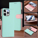 Custodia per telefono in ecopelle vegana con texture litchi rimovibile e chiusura magnetica laterale., For iPhone 13 Pro Max, For iPhone 13 Pro, For iPhone 13, For iPhone 12 / 12 Pro