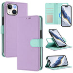 Custodia per telefono in ecopelle vegana con texture litchi rimovibile e chiusura magnetica laterale., For iPhone 13 Pro Max, For iPhone 13 Pro, For iPhone 13, For iPhone 12 / 12 Pro