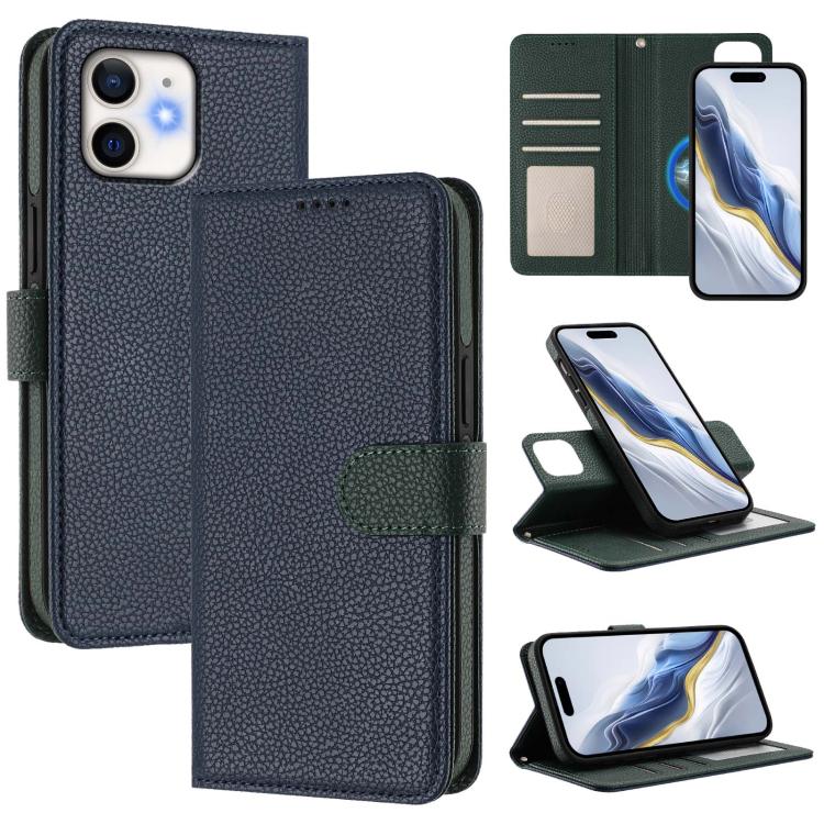 Custodia per telefono in ecopelle vegana con texture litchi rimovibile e chiusura magnetica laterale., For iPhone 13 Pro Max, For iPhone 13 Pro, For iPhone 13, For iPhone 12 / 12 Pro