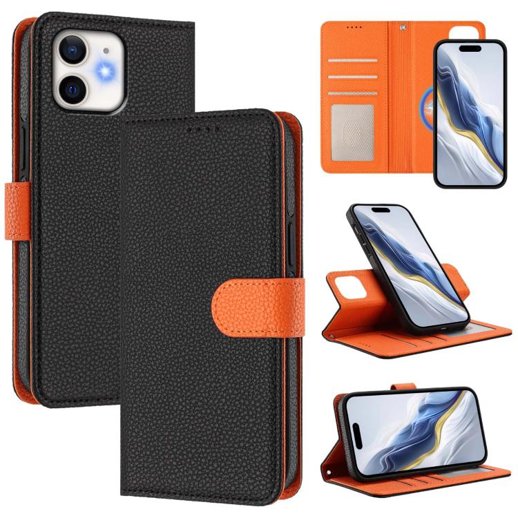 Custodia per telefono in ecopelle vegana con texture litchi rimovibile e chiusura magnetica laterale., For iPhone 12 Pro Max, For iPhone 11 Pro Max, For iPhone 11, For iPhone 11 Pro
