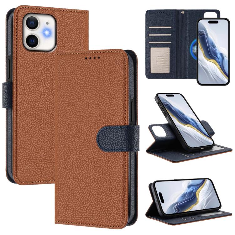 Custodia per telefono in ecopelle vegana con texture litchi rimovibile e chiusura magnetica laterale., For iPhone 12 Pro Max, For iPhone 11 Pro Max, For iPhone 11, For iPhone 11 Pro