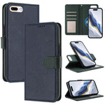 Custodia per telefono in ecopelle vegana con texture litchi rimovibile e chiusura magnetica laterale., For iPhone 8 Plus / 7 Plus