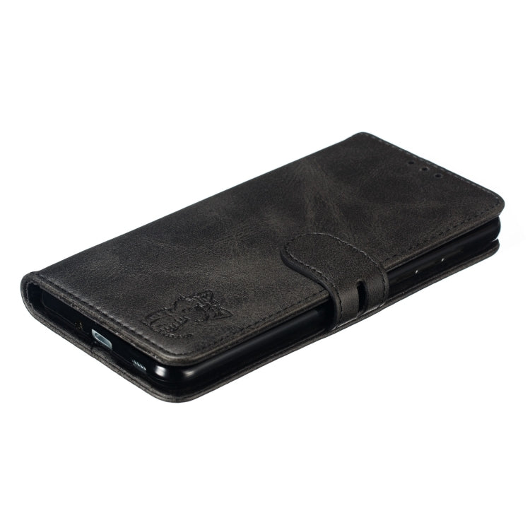 Custodia in pelle a ribalta orizzontale con motivo Happy Cat goffrato con supporto, slot per carte e portafoglio, For Samsung Galaxy S20 FE