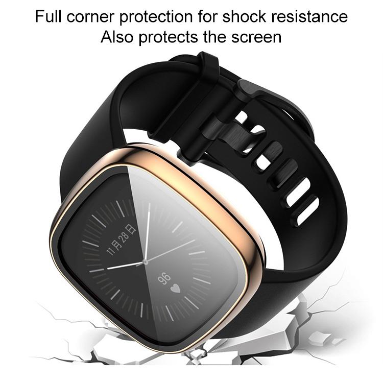 Custodia protettiva per orologio xDfind con pellicola temperata integrata nel PC., For Fitbit Versa 4, For Fitbit Versa 3