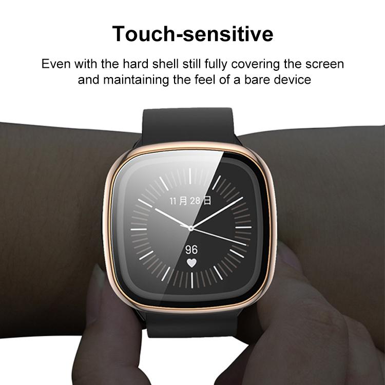 Custodia protettiva per orologio xDfind con pellicola temperata integrata nel PC., For Fitbit Versa 4, For Fitbit Versa 3