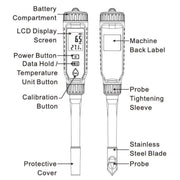 Misuratore di pH portatile a penetrazione BENETECH GM795 per analisi del terreno, GM795