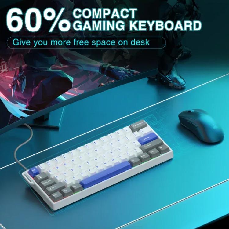 Tastiera cablata AULA WIN60HE MAX Edition a 60 tasti con illuminazione RGB.