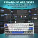 Tastiera cablata AULA WIN60HE MAX Edition a 60 tasti con illuminazione RGB.