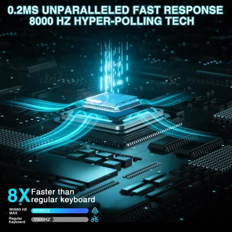 Tastiera cablata AULA WIN60HE MAX Edition a 60 tasti con illuminazione RGB.