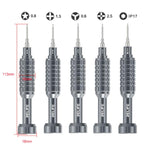 Set di cacciaviti in lega di alluminio RELIFE RL-730 Steel Cannon King Classic Series, Star 0.8, Phillips 1.5, Phillips 2.5, Y 0.6, Torx T1