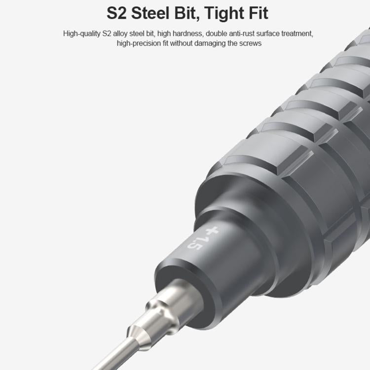 Set di cacciaviti in lega di alluminio RELIFE RL-730 Steel Cannon King Classic Series, Star 0.8, Phillips 1.5, Phillips 2.5, Y 0.6, Torx T1