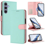 Custodia per telefono in ecopelle vegana con texture litchi rimovibile e chiusura magnetica laterale., For Samsung Galaxy S25 5G, For Samsung Galaxy S25+ 5G, For Samsung Galaxy S25 Ultra 5G, For Samsung Galaxy S24 FE 5G