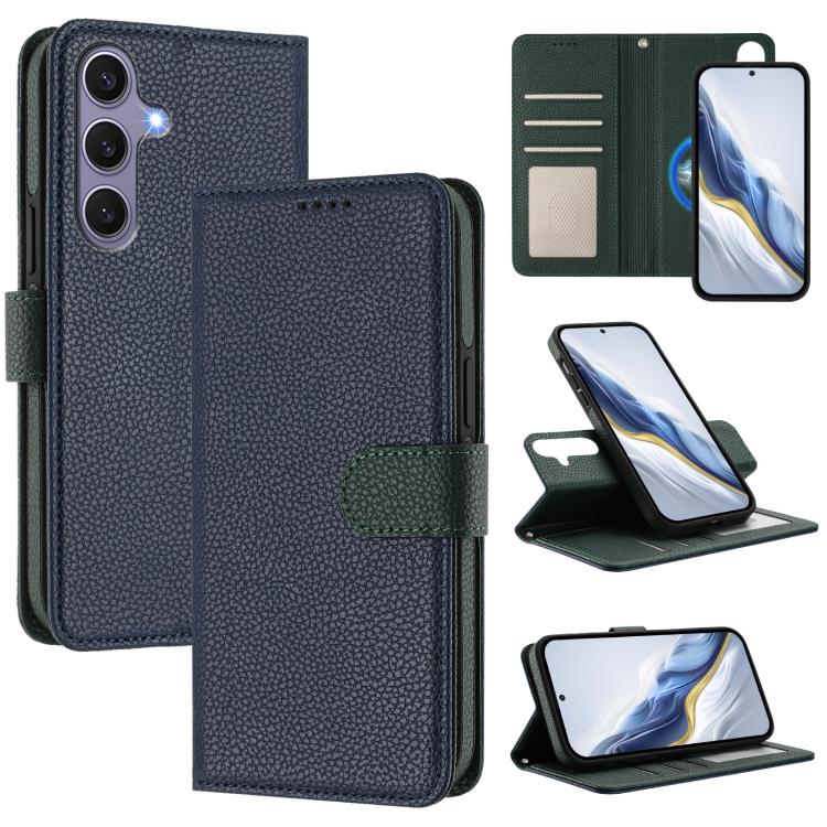 Custodia per telefono in ecopelle vegana con texture litchi rimovibile e chiusura magnetica laterale., For Samsung Galaxy S25 5G, For Samsung Galaxy S25+ 5G, For Samsung Galaxy S25 Ultra 5G, For Samsung Galaxy S24 FE 5G