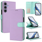 Custodia per telefono in ecopelle vegana con texture litchi rimovibile e chiusura magnetica laterale., For Samsung Galaxy S25 5G, For Samsung Galaxy S25+ 5G, For Samsung Galaxy S25 Ultra 5G, For Samsung Galaxy S24 FE 5G