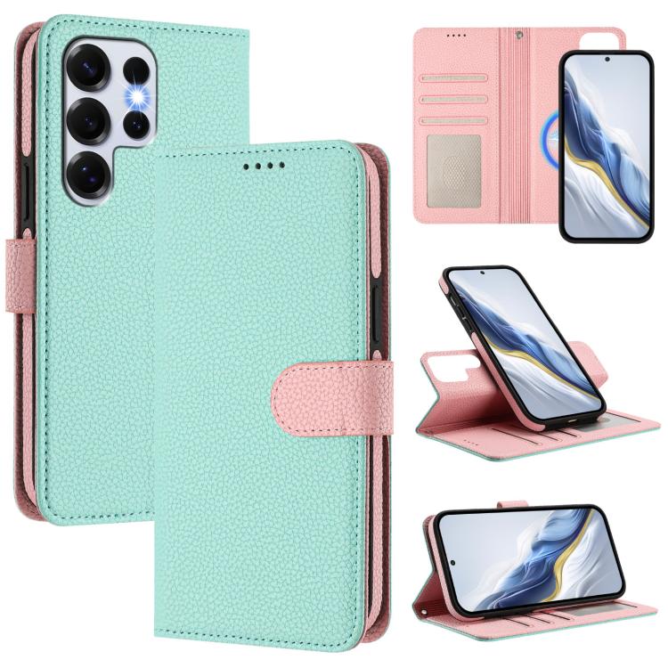 Custodia per telefono in ecopelle vegana con texture litchi rimovibile e chiusura magnetica laterale., For Samsung Galaxy S25 5G, For Samsung Galaxy S25+ 5G, For Samsung Galaxy S25 Ultra 5G, For Samsung Galaxy S24 FE 5G