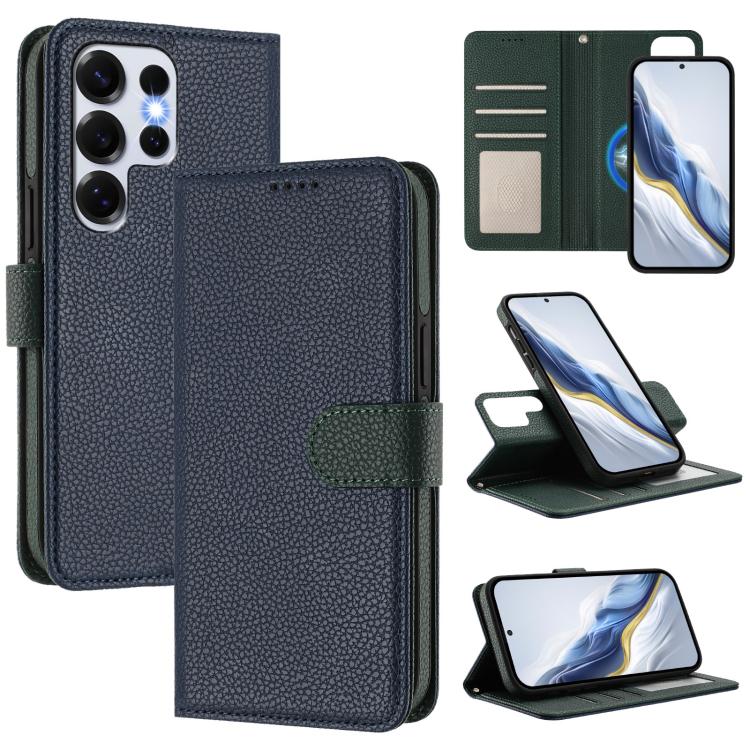 Custodia per telefono in ecopelle vegana con texture litchi rimovibile e chiusura magnetica laterale., For Samsung Galaxy S25 5G, For Samsung Galaxy S25+ 5G, For Samsung Galaxy S25 Ultra 5G, For Samsung Galaxy S24 FE 5G