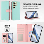 Custodia per telefono in ecopelle vegana con texture litchi rimovibile e chiusura magnetica laterale., For Samsung Galaxy S23 Ultra 5G, For Samsung Galaxy S23+ 5G, For Samsung Galaxy S23 5G, For Samsung Galaxy S22 Ultra 5G