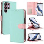Custodia per telefono in ecopelle vegana con texture litchi rimovibile e chiusura magnetica laterale., For Samsung Galaxy S22+ 5G, For Samsung Galaxy S22 5G, For Samsung Galaxy S21 Ultra 5G