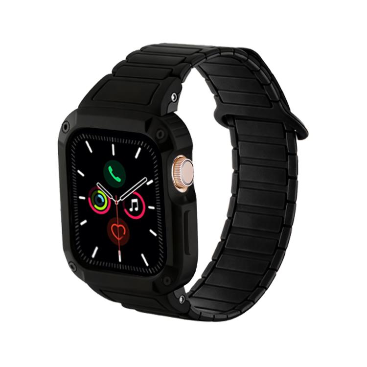 Cinturino per orologio in silicone con chiusura magnetica a scatto inverso, copertura in TPU integrata e rivestimento in silicone., For Apple Watch 45mm / 44mm, For Apple Watch 41mm / 40mm