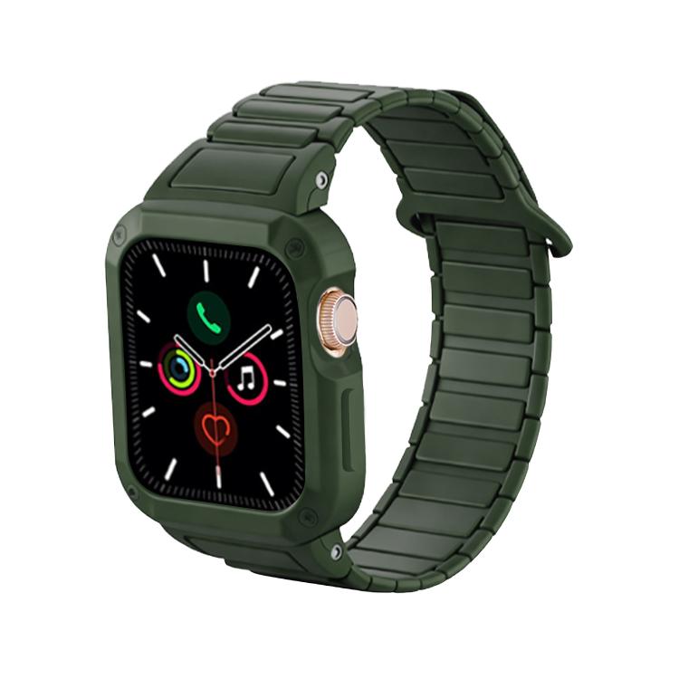 Cinturino per orologio in silicone con chiusura magnetica a scatto inverso, copertura in TPU integrata e rivestimento in silicone., For Apple Watch 45mm / 44mm, For Apple Watch 41mm / 40mm