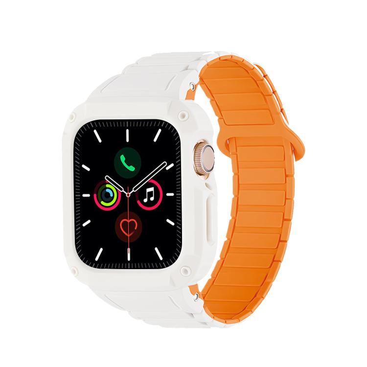 Cinturino per orologio in silicone con chiusura magnetica a scatto inverso, copertura in TPU integrata e rivestimento in silicone., For Apple Watch 45mm / 44mm, For Apple Watch 41mm / 40mm