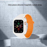 Cinturino per orologio in silicone con chiusura magnetica a scatto inverso, copertura in TPU integrata e rivestimento in silicone., For Apple Watch 45mm / 44mm, For Apple Watch 41mm / 40mm