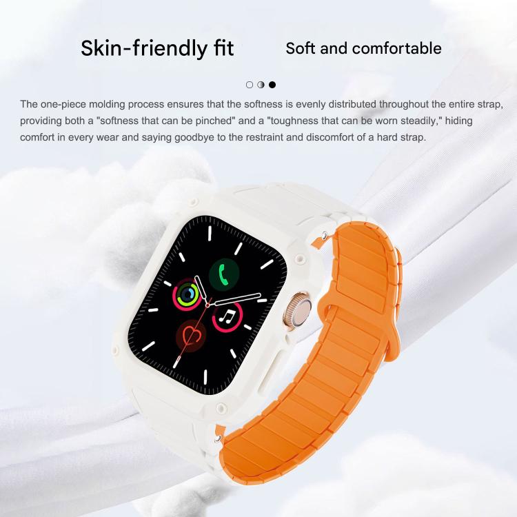 Cinturino per orologio in silicone con chiusura magnetica a scatto inverso, copertura in TPU integrata e rivestimento in silicone., For Apple Watch 45mm / 44mm, For Apple Watch 41mm / 40mm