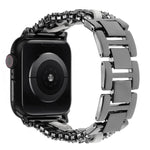 Cinturino per orologio in metallo e pelle vegana con diamanti, For Apple Watch 46mm / 49mm / 45mm / 44mm, For Apple Watch 42mm / 41mm / 40mm / 38mm