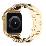 Cinturino per orologio in metallo e pelle vegana con diamanti, For Apple Watch 46mm / 49mm / 45mm / 44mm, For Apple Watch 42mm / 41mm / 40mm / 38mm
