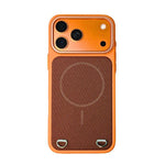Custodia magnetica per telefono in PC con finitura effetto pelle e tessuto tecnologico, For iPhone 17 Pro Max, For iPhone 17 Pro