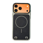Custodia magnetica per telefono in PC con finitura effetto pelle e tessuto tecnologico, For iPhone 17 Pro Max, For iPhone 17 Pro