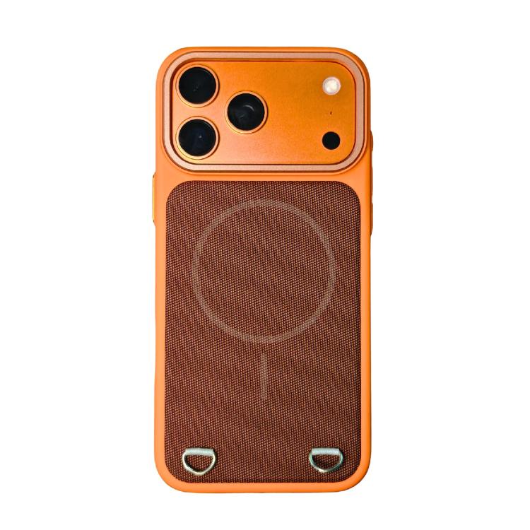 Custodia magnetica per telefono in PC con finitura effetto pelle e tessuto tecnologico, For iPhone 17 Pro Max, For iPhone 17 Pro