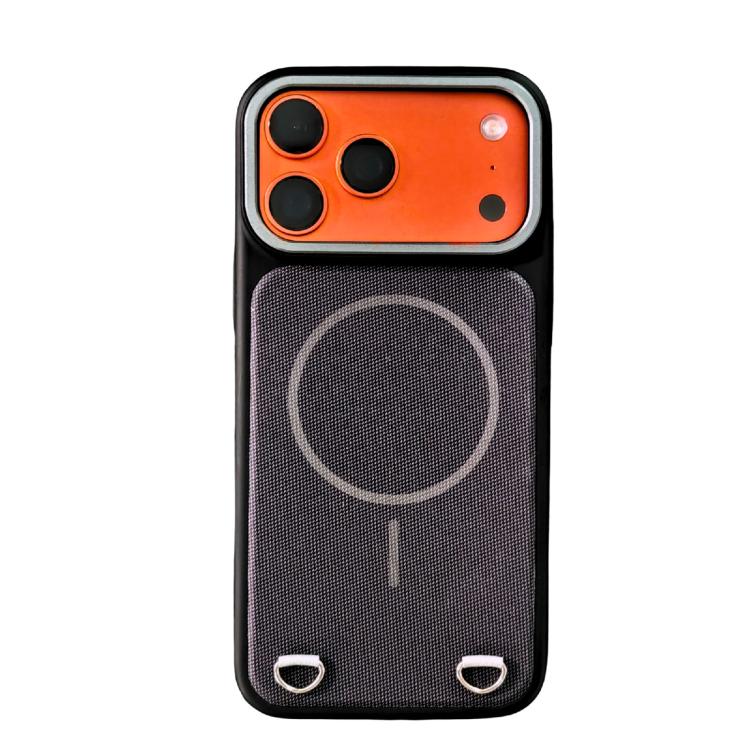 Custodia magnetica per telefono in PC con finitura effetto pelle e tessuto tecnologico, For iPhone 17 Pro Max, For iPhone 17 Pro