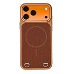Custodia magnetica per telefono in PC con finitura effetto pelle e tessuto tecnologico, For iPhone 17 Pro Max, For iPhone 17 Pro