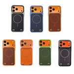 Custodia magnetica per telefono in PC con finitura effetto pelle e tessuto tecnologico, For iPhone 17 Pro Max, For iPhone 17 Pro