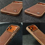 Custodia magnetica per telefono in PC con finitura effetto pelle e tessuto tecnologico, For iPhone 17 Pro Max, For iPhone 17 Pro
