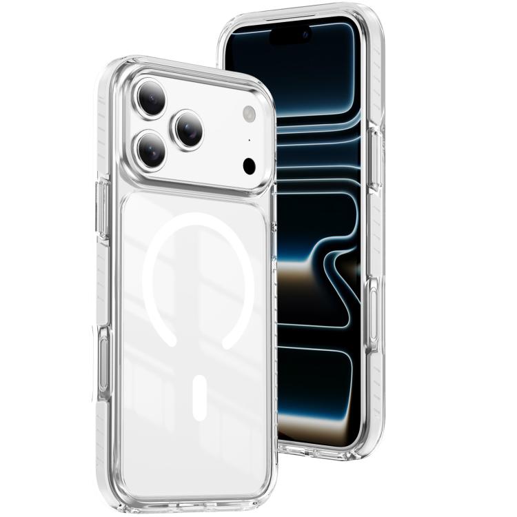Custodia per telefono Crystal Shield trasparente magnetica ibrida in acrilico e TPU, For iPhone 17 Pro, For iPhone 17, For iPhone Air