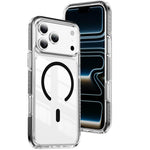 Custodia per telefono Crystal Shield trasparente magnetica ibrida in acrilico e TPU, For iPhone 17 Pro, For iPhone 17, For iPhone Air