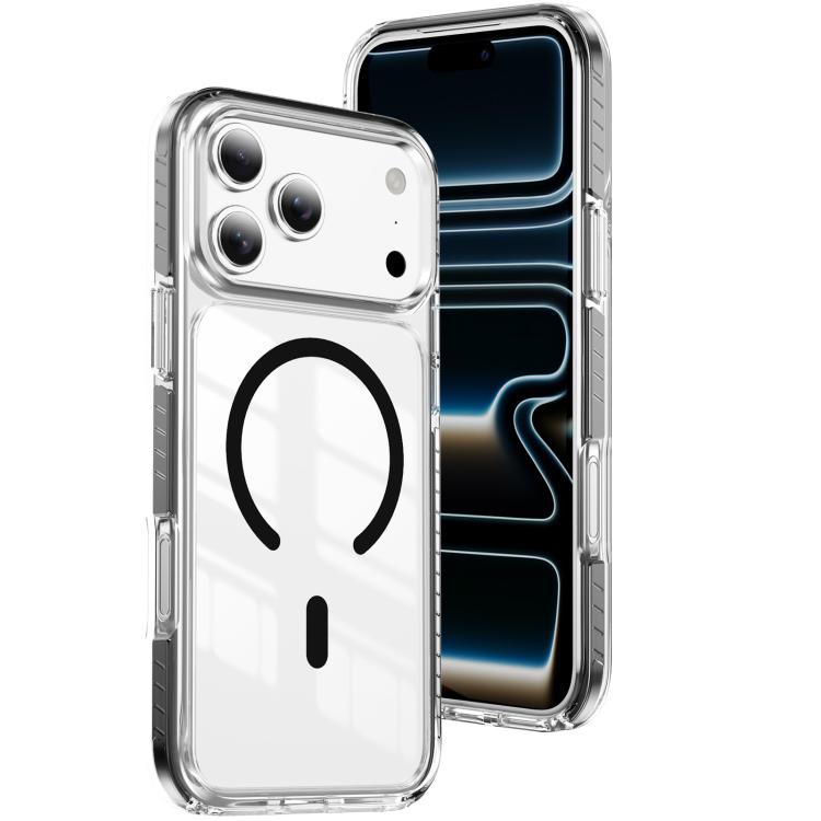 Custodia per telefono Crystal Shield trasparente magnetica ibrida in acrilico e TPU, For iPhone 17 Pro, For iPhone 17, For iPhone Air