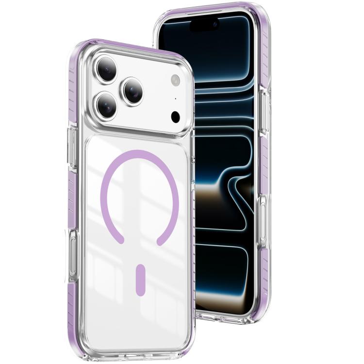 Custodia per telefono Crystal Shield trasparente magnetica ibrida in acrilico e TPU, For iPhone 17 Pro, For iPhone 17, For iPhone Air