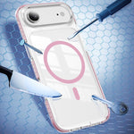 Custodia per telefono Crystal Shield trasparente magnetica ibrida in acrilico e TPU, For iPhone 16 Pro Max, For iPhone 16 Pro, For iPhone 16 Plus