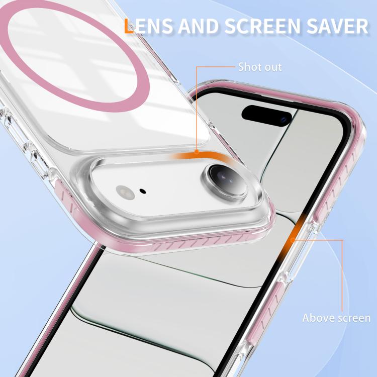 Custodia per telefono Crystal Shield trasparente magnetica ibrida in acrilico e TPU, For iPhone 16 Pro Max, For iPhone 16 Pro, For iPhone 16 Plus