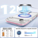 Custodia per telefono Crystal Shield trasparente magnetica ibrida in acrilico e TPU, For iPhone 16 Pro Max, For iPhone 16 Pro, For iPhone 16 Plus