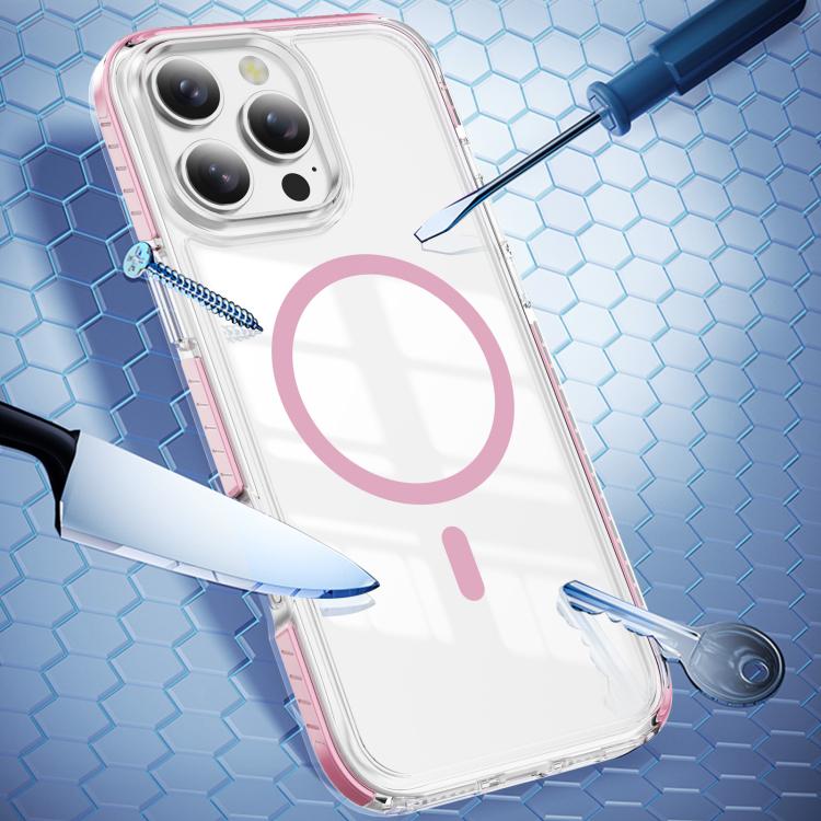 Custodia per telefono Crystal Shield trasparente magnetica ibrida in acrilico e TPU, For iPhone 16 Pro Max, For iPhone 16 Pro, For iPhone 16 Plus
