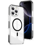 Custodia per telefono Crystal Shield trasparente magnetica ibrida in acrilico e TPU, For iPhone 16 Pro Max, For iPhone 16 Pro, For iPhone 16 Plus